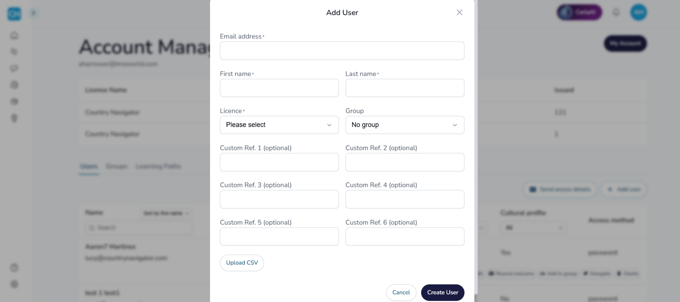 How do I create new users on the Admin page?
