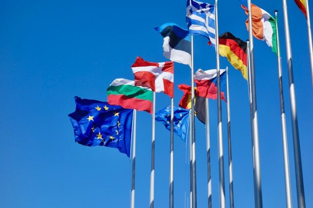 international flags global leadership